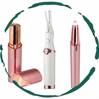 Effortless Beauty Kit | Facial Hair Remover, Brow Trimmer & Lash Curler