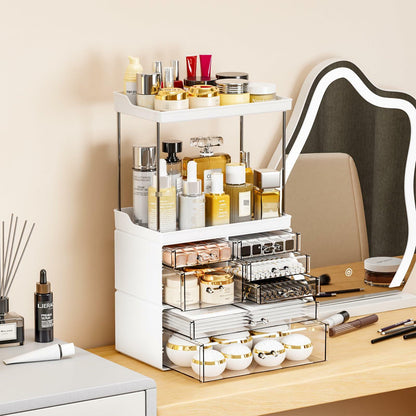 Acrylic Makeup Organizer Large Skincare Countertop Black