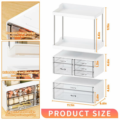 Acrylic Makeup Organizer Large Skincare Countertop Black