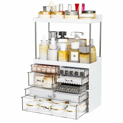 Acrylic Makeup Organizer Large Skincare Countertop Black